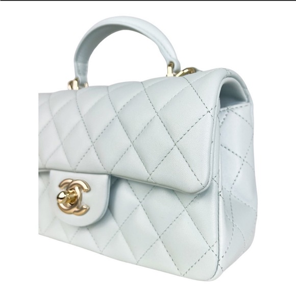 ❌SOLD❌ Chanel mini rectangular flap with top handle (brand new, full set) - Picture 5 of 8